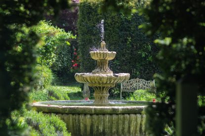 The fountain at Chulmleigh Manor, Devon