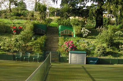 The tennis court at Chulmleigh Manor, Devon