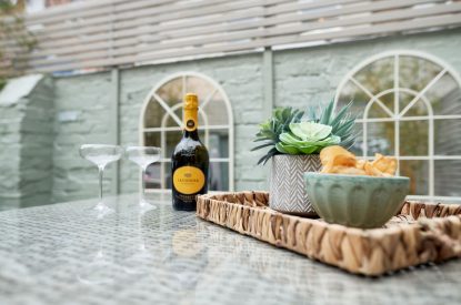 The outdoor space at Driftwood House, Dorset