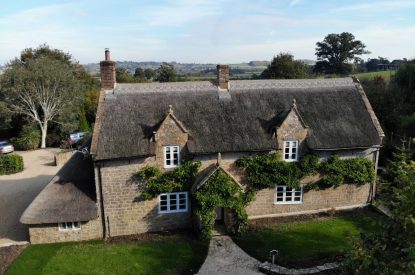 The exterior of The Thatched Cottage, Somerset