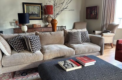 The drawing room at Plas Glan Menai, Anglesey