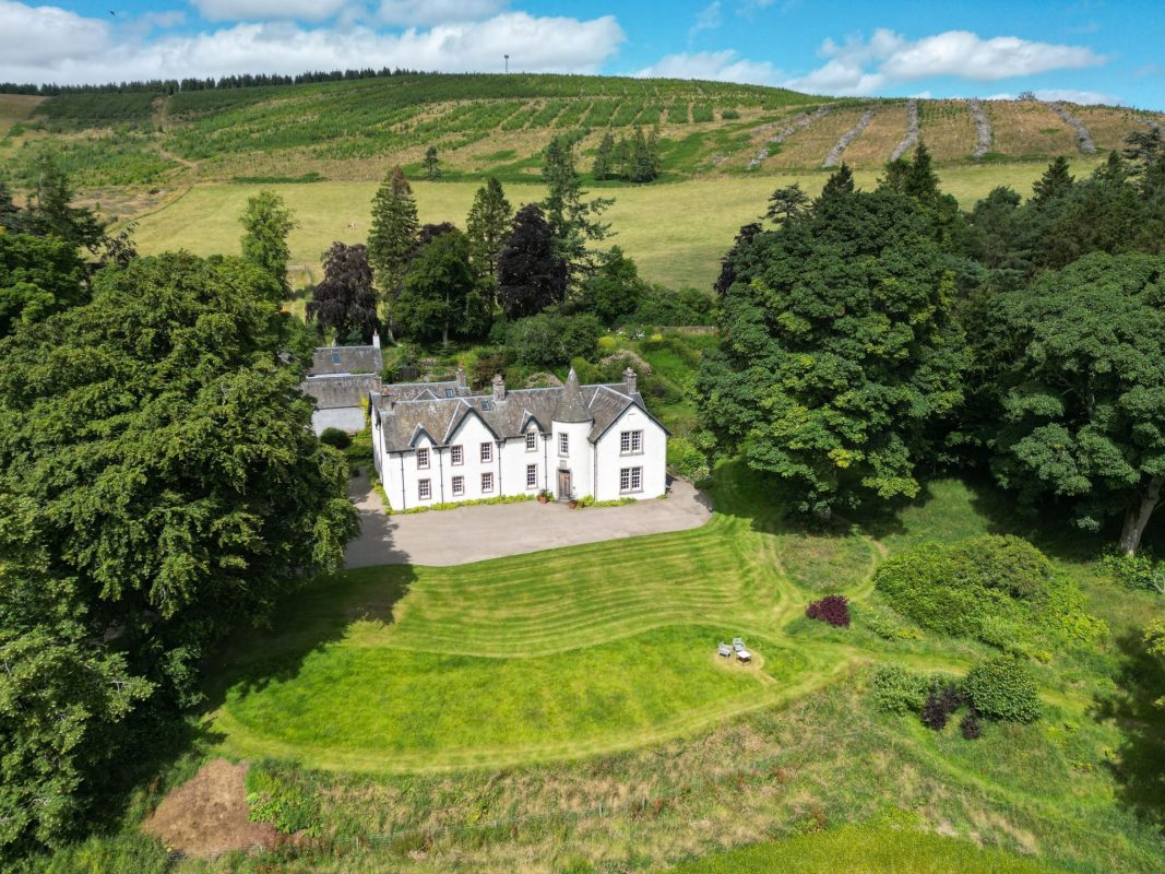 Aerial view of Quarter House, Scottish Borders