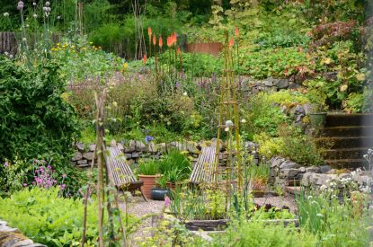 The gardens at Quarter House, Scottish Borders