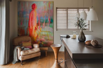 Artwork in the kitchen at Ocean View, Cornwall