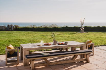 Outdoor dining at Ocean View, Cornwall