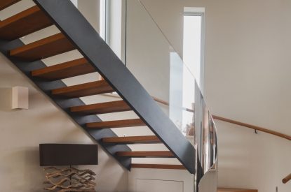 The glass staircase at Ocean View, Cornwall