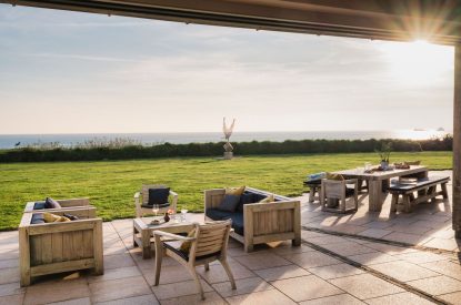 The sun terrace at Ocean View, Cornwall