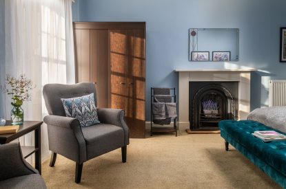 A super king sized bedroom at Quarter House, Scottish Borders