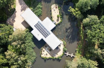 Aerial view of The Bridge House, Hampshire
