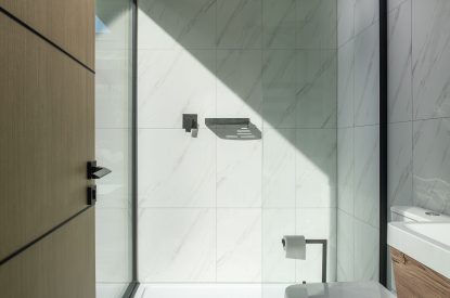 A shower room at The Bridge House, Hampshire