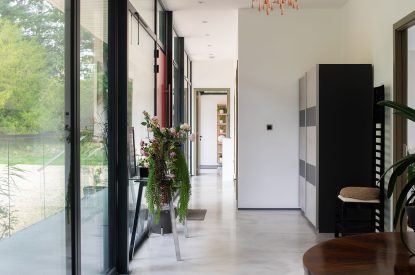 A glass walkway at The Bridge House, Hampshire