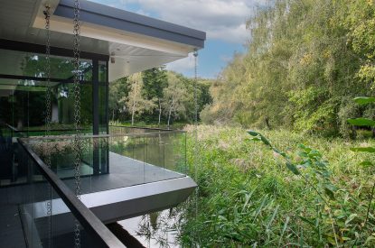 View to the lake at The Bridge House, Hampshire
