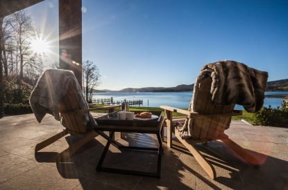 Outdoor seating at Lake View Lodge, Lake District