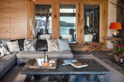 A seating area at Lake View Lodge, Lake District