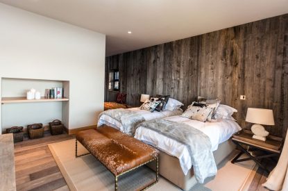 A twin bedroom at Lake View Lodge, Lake District