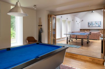 The games room at Quarter House, Scottish Borders