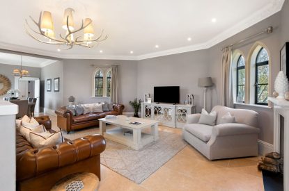 The living room at Priory Lodge, Essex