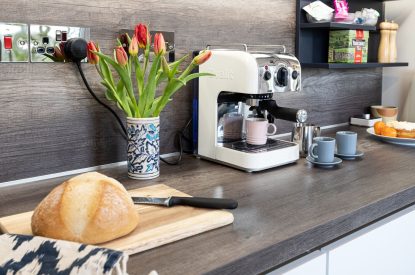 The coffee machine at Riverside Mill, Cumbria