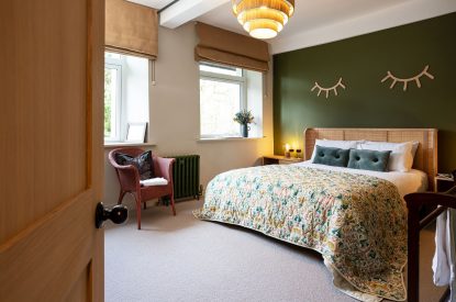 A king-size bedroom at Riverside Mill, Cumbria
