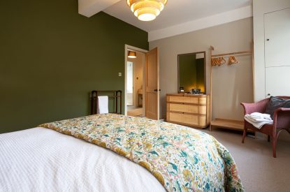 A king-size bedroom at Riverside Mill, Cumbria