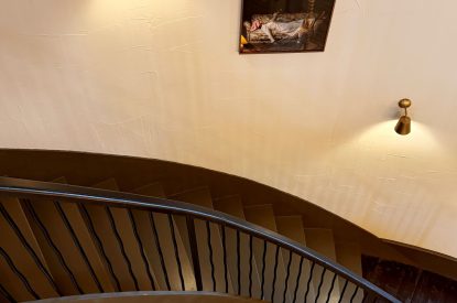 The staircase at Bonny Cabin, Leicestershire