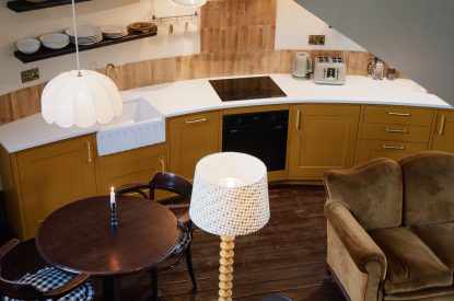 The living space at Bonny Cabin, Leicestershire