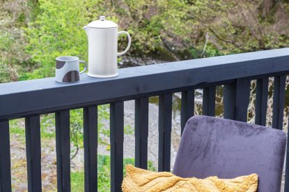 The balcony at Upper Riverside Mill, Lake District