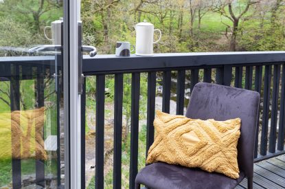 The balcony at Upper Riverside Mill, Lake District