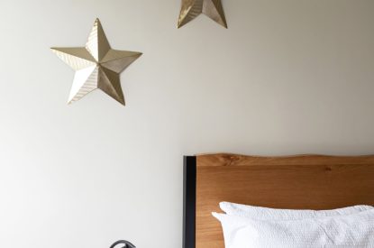 A king-size bedroom at Upper Riverside Mill, Lake District