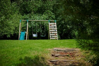 Outdoor play area at Mawson Hall, Lake District