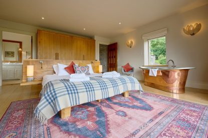 The master bedroom at Mawson Hall, Lake District