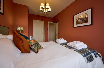 A double bedroom at Mawson Hall, Lake District