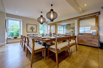 The dining table at Mawson Hall, Lake District