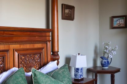 A four poster bedroom at Topiary Hall, Lincolnshire