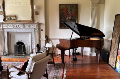 The grand piano at Topiary Hall, Lincolnshire