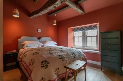 A super-king size bedroom at Stone Farmhouse, Yorkshire Dales