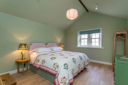 A super-king size bedroom at Stone Farmhouse, Yorkshire Dales