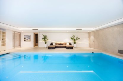 The indoor swimming pool at Lunar, Hertfordshire