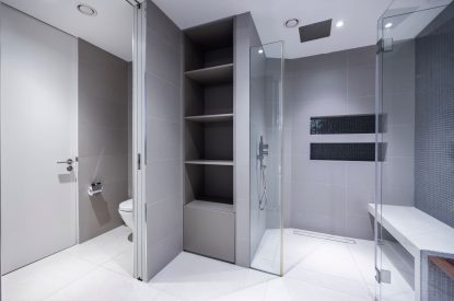 A shower room at Lunar, Hertfordshire