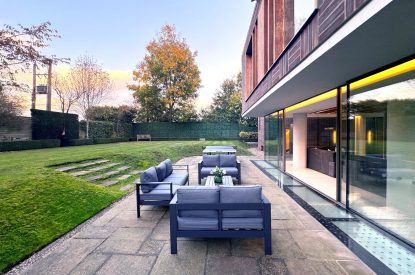 Outdoor seating area at Lunar, Hertfordshire