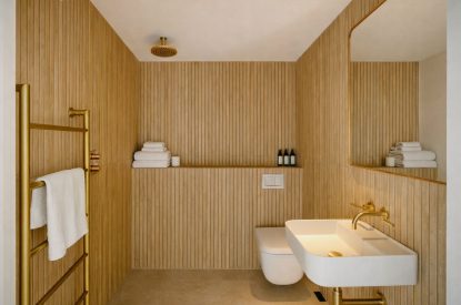 A shower room at Crieff Tower, Perthshire