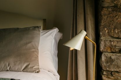 A king-size bedroom at Crieff Tower, Perthshire