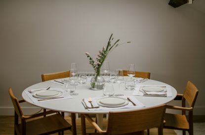 The dining table at Crieff Tower, Perthshire