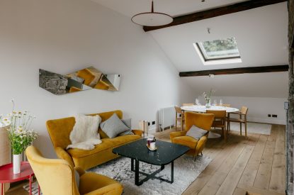 The living space at Crieff Tower, Perthshire