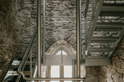The staircase at Crieff Tower, Perthshire