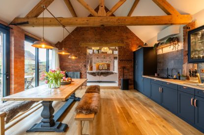 The dining kitchen at Lapworth Barn, Warwickshire