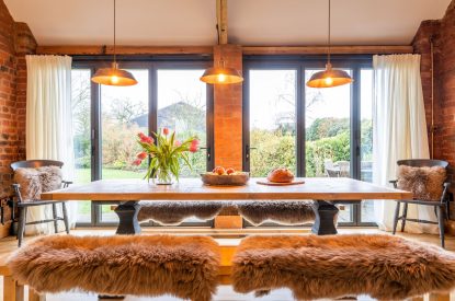 The dining space at Lapworth Barn, Warwickshire