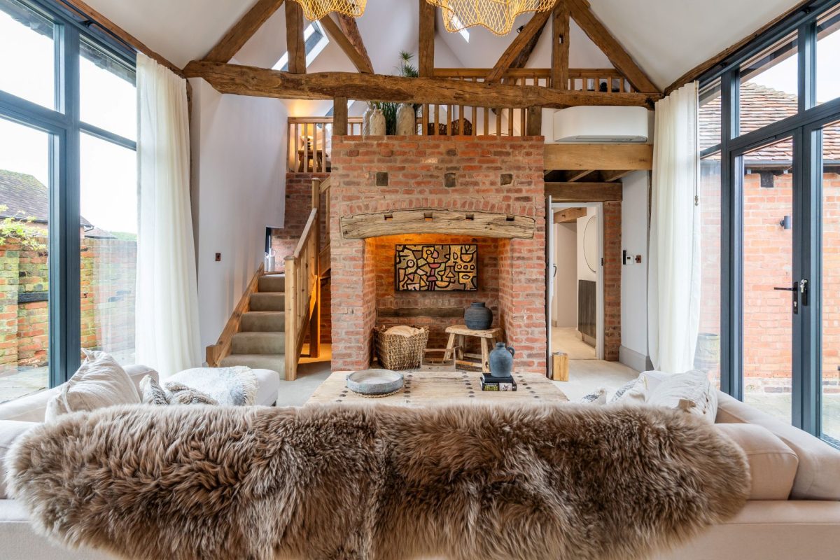 The living room at Lapworth Barn, Warwickshire