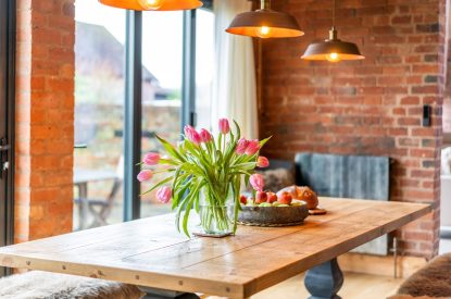The dining space at Lapworth Barn, Warwickshire