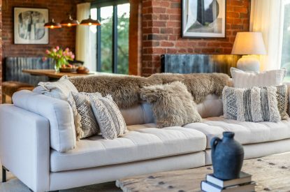 The living room at Lapworth Barn, Warwickshire